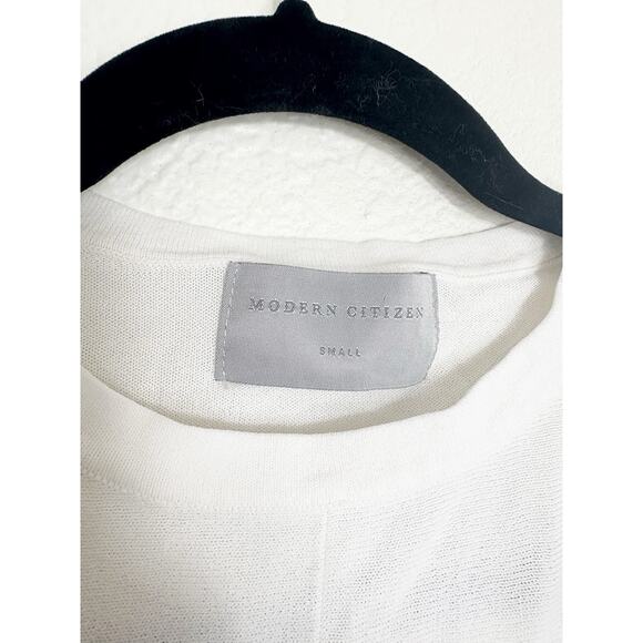 Modern Citizen Jude Cropped Wrap Top Size Small White Crepe Minimalist Chic - Picture 5 of 13